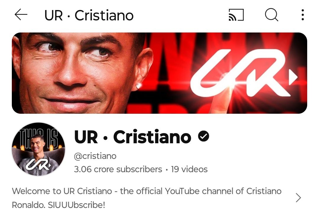 Rai_RamTweets's tweet photo. "THE KING HAS ARRIVED ON YOUTUBE! π¨π Cristiano Ronaldo's official YouTube channel is live! Get ready for exclusive content, behind-the-scenes access, and a glimpse into the life of the legendary CR7! #CR7 #CristianoRonaldo #YouTube #NewChannelAlert #Legend" https://t.co/839htyOIYd