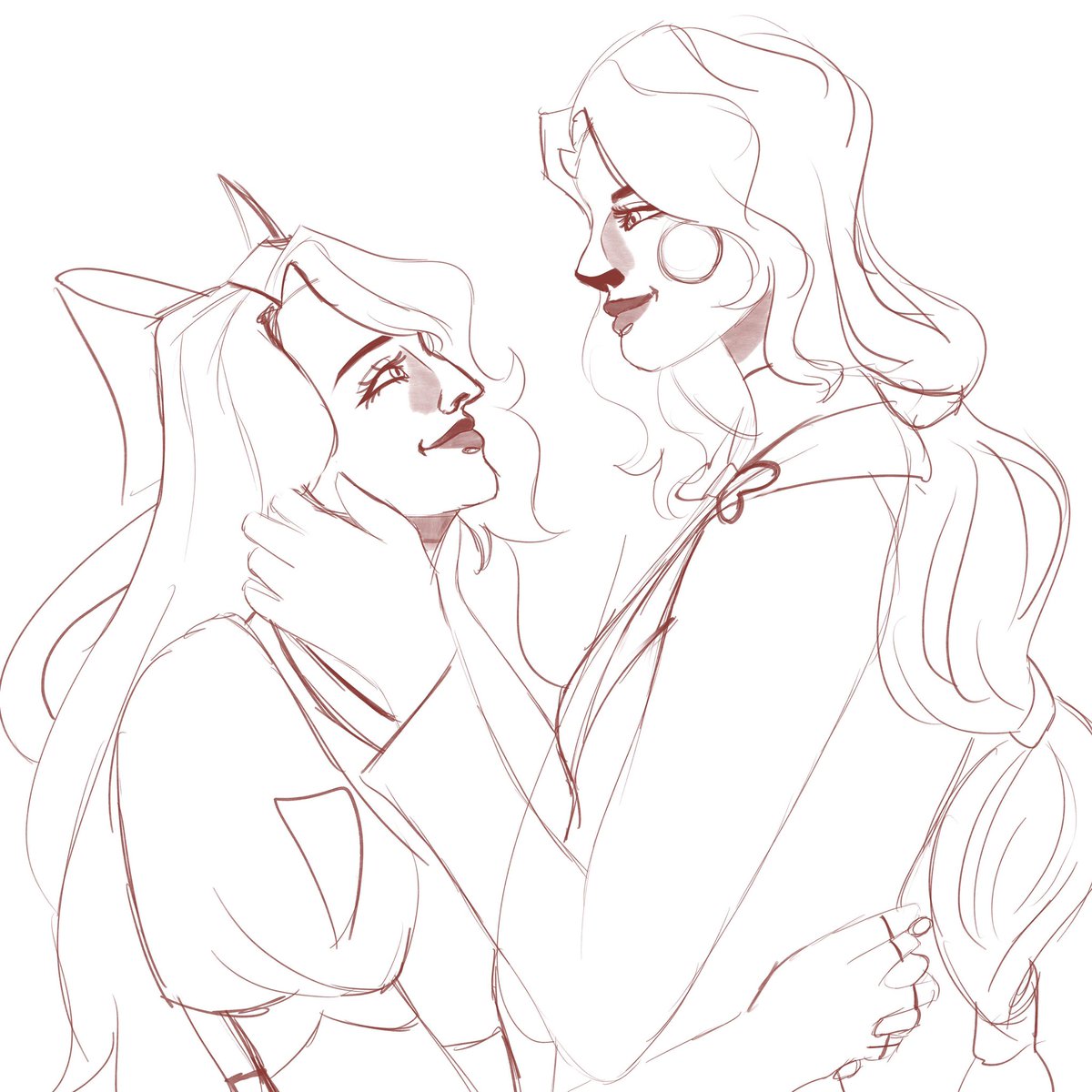sollunahazbin's tweet photo. WIP of a Chaggie piece I started! I love them your honor 
#chaggie #art #HazbinHotelFanart #HazbinHotel #CharlieMorningstar #vaggie https://t.co/0G548Q7dcm