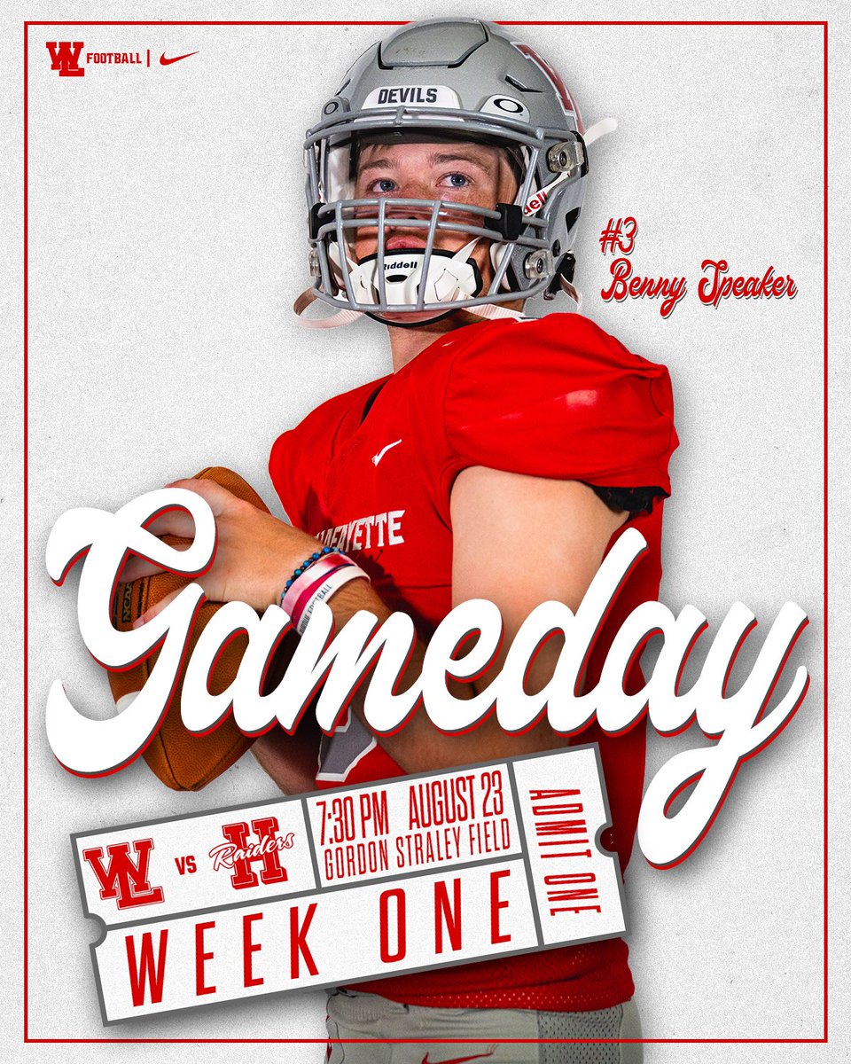WL Football (@wlfootballrdp) on Twitter photo It's #GAMEDAY
WEEK 1
🏈 » 3A <a href="/WLfootballRDP/">WL Football</a>
🆚 » 6A <a href="/HHS_Raider_FB/">HHS Raider Football</a>
⏱️ » 7:30 PM
📍 » Gordon Straley Field
💻 » West Lafayette Athletics YouTube
📻 » 101.7 FM <a href="/TheHammerSports/">TheHammerSports</a>
🎟️ » public.eventlink.com/tickets?t=86807
#RDP | #DET | #ONEMORE It's #GAMEDAY
WEEK 1
🏈 » 3A <a href="/WLfootballRDP/">WL Football</a>
🆚 » 6A <a href="/HHS_Raider_FB/">HHS Raider Football</a>
⏱️ » 7:30 PM
📍 » Gordon Straley Field
💻 » West Lafayette Athletics YouTube
📻 » 101.7 FM <a href="/TheHammerSports/">TheHammerSports</a>
🎟️ » public.eventlink.com/tickets?t=86807
#RDP | #DET | #ONEMORE
