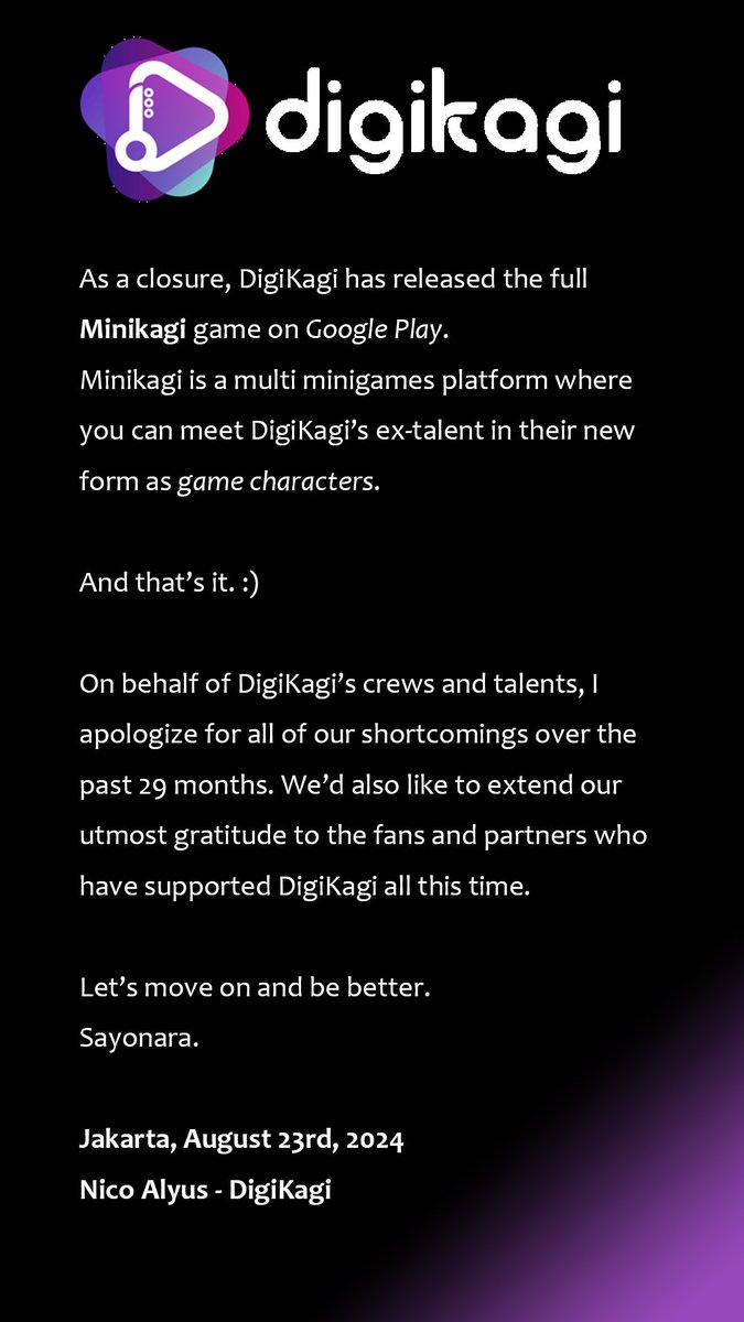 digikagi's tweet image. CLOSING &amp;amp; PIVOT Announcement for DigiKagi #VirtualHuman Agency