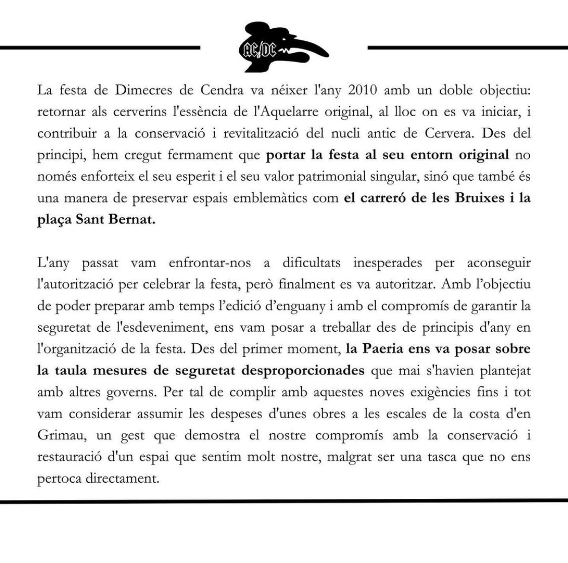 _xeliu's tweet photo. Dimecres de Cendra penja d'un fil... L'Aquelarre, cada cop menys cultura i menys popular. @paeriacervera cuida la cultura popular! https://t.co/73U9ozys1q