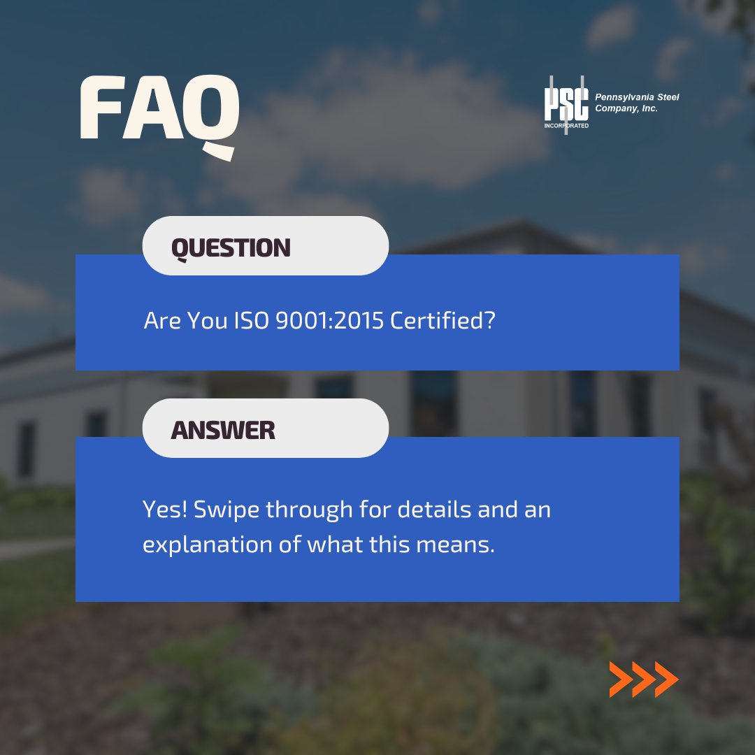 steel_pa's tweet image. Curious about our ISO 9001:2015 certification? Swipe through for answers to FAQs and more details! Drop any additional questions you have in the comments below.👇

pasteel.com/iso-90012015/

#pasteel #iso9001 #qualitymanagement #steelindustry