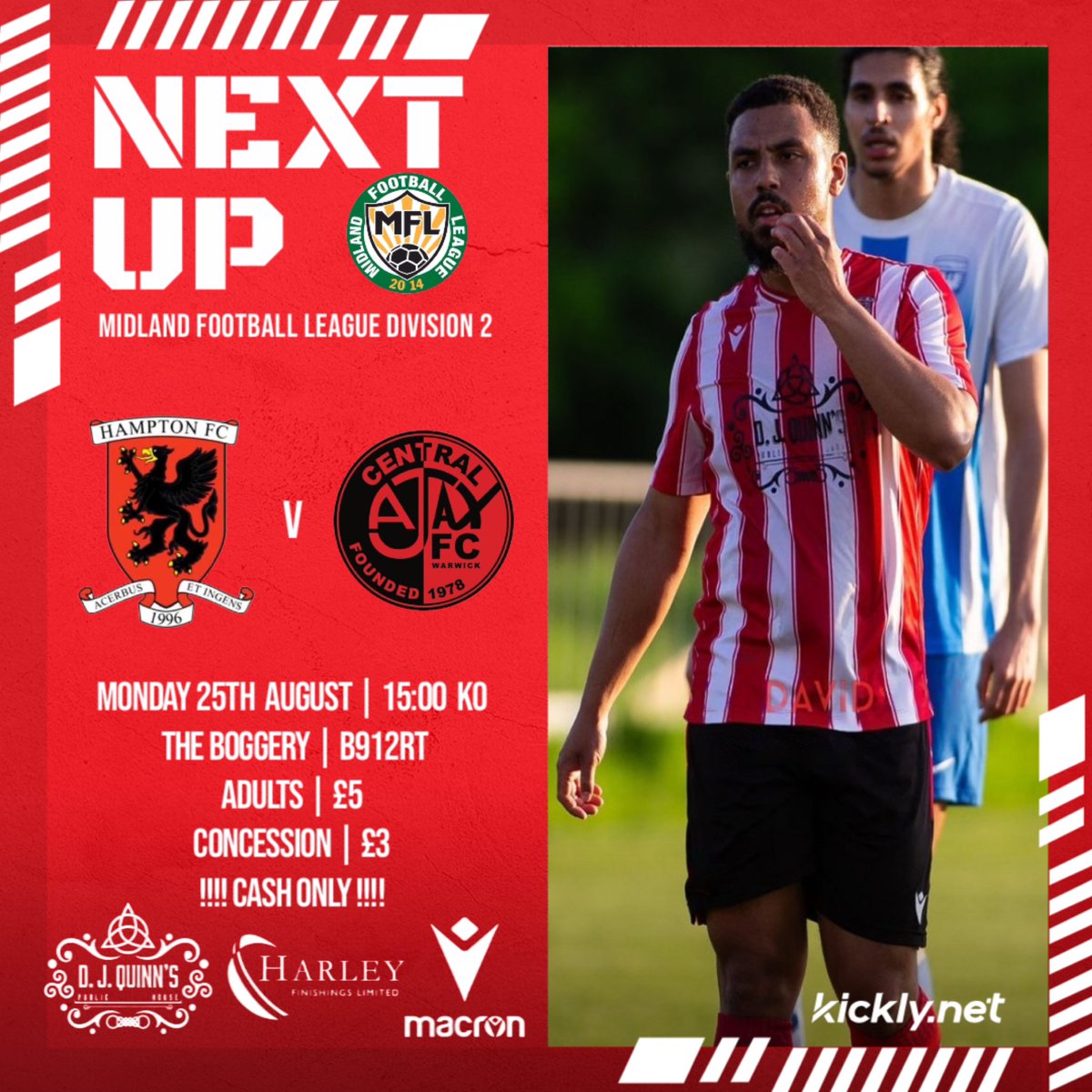NEXT UP: 

Bank holiday weekend sees us first travel to Coventry to face <a href="/CovAlvis/">𝗖𝗼𝘃𝗲𝗻𝘁𝗿𝘆 𝗔𝗹𝘃𝗶𝘀 𝗙𝗖</a> on Saturday for a 3pm kick off and then back HOME Monday for our 3pm kick off with <a href="/CentralAjaxFC/">Central Ajax FC</a>. 

#HFC