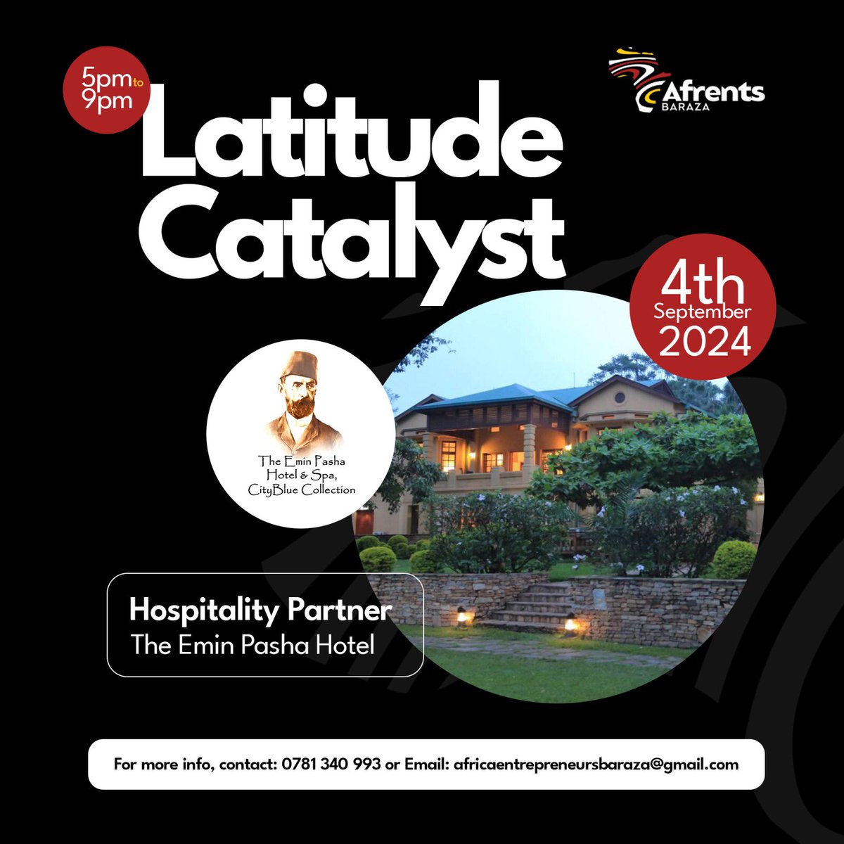 AfrentsBaraza's tweet photo. Afrents Baraza presents Latitude Catalyst: A must-attend event for African entrepreneurs to network and grow! 🚀

🗓️ 04 Sept 2024, 5-9 PM EAT
📍 Emin Pasha Hotel &amp; Spa

Join us for keynotes, panels, and more.

#LatitudeCatalyst #AfrentsBaraza #AfricaRising https://t.co/FFk1bVetMj