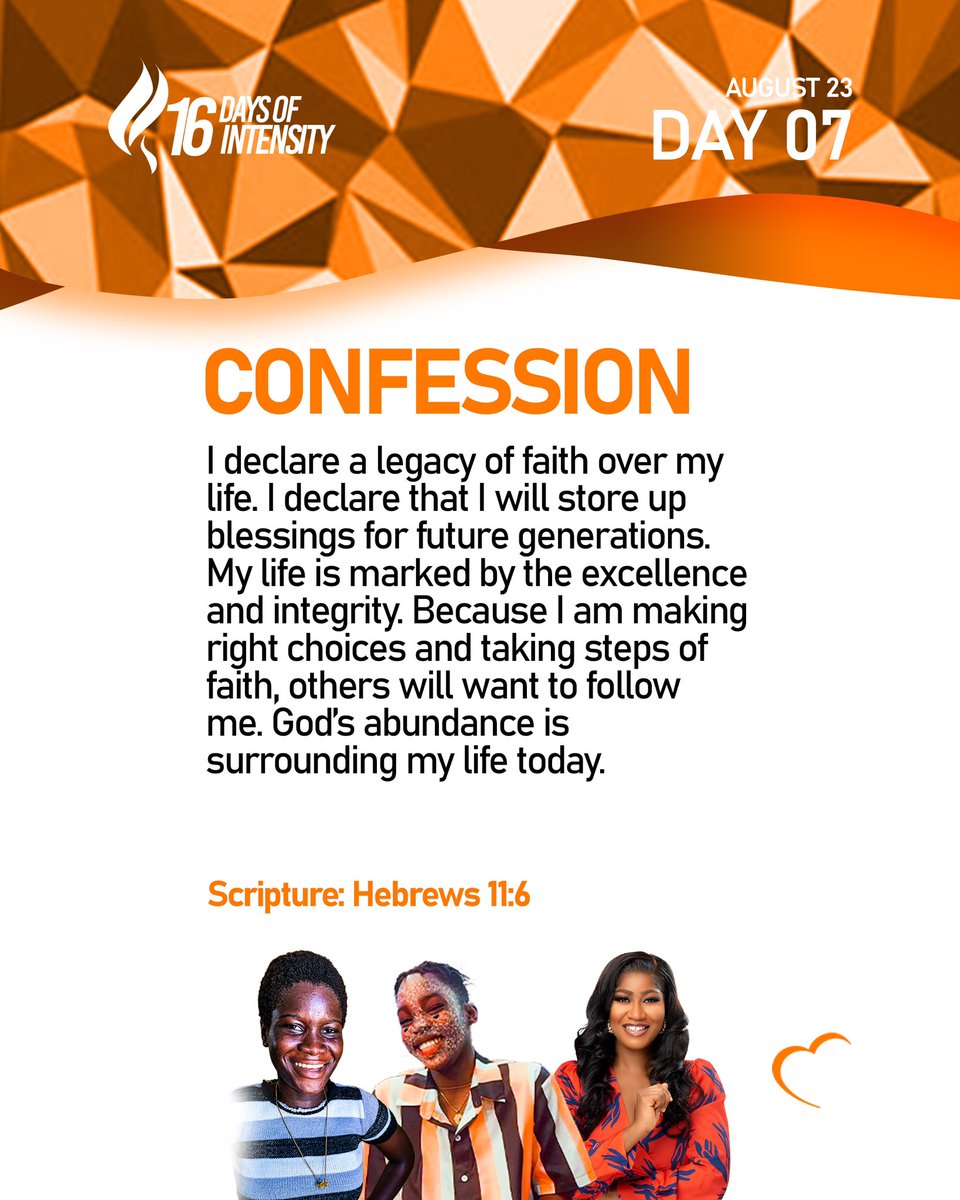 EvangelistKOD's tweet image. Confessions are a very vital part of our life as that is what we use to express ourselves to get things in life. Today, make these spiritual confessions to your spirit and walk in the consciousness of them in Jesus’ Name!

#16DaysOfIntensity
#LACAccraGhanaZone
#Christian
#God