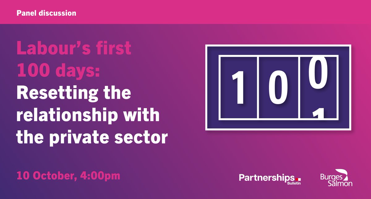 Excited for our panel discussion on Labour’s first 100 days and its impact on the private sector! Join us in London on 10 Oct for insights on PFI projects, Great British Energy, and more.
Register now! bit.ly/4drgIlh
<a href="/BurgesSalmon/">Burges Salmon</a>
#infrastructure #ppp #sponsored