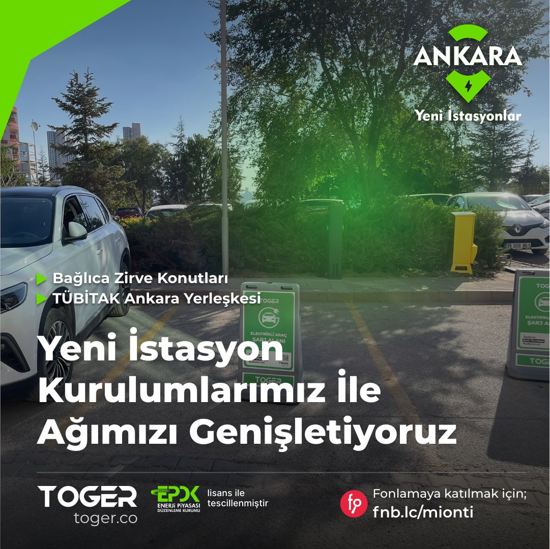 Toger Ankara’da Enerji Vermeye Başladı!
Sürdürülebilir bir gelecek için Toger fonlamaya açıldı. Fırsatları kaçırmayın, enerjimize ortak olun ve ağımızı genişletelim!
 Bilgi ve Yatırım İçin invest.fonbulucu.com/mionti
#Toger #Enerji #SürdürülebilirGelecek #Fonbulucu