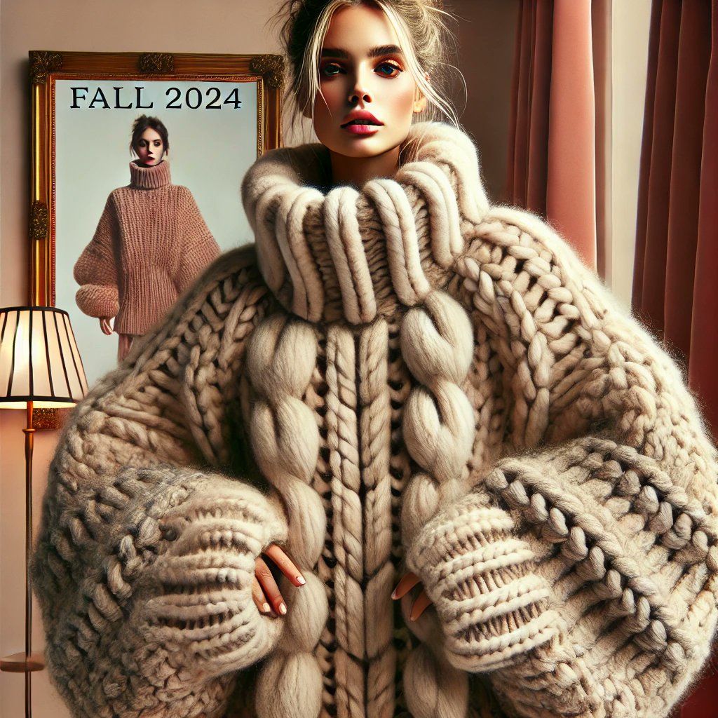 FashionPulseX's tweet photo. 🧶 Get ready to cozy up in style this fall! Oversized and chunky knitwear is dominating the runways, with exaggerated proportions from designers like Alexander McQueen and Stella McCartney. Perfect for staying warm while looking effortlessly chic. #FallFashion #Knitwear #CozyChic https://t.co/6QyxuhQi6J
