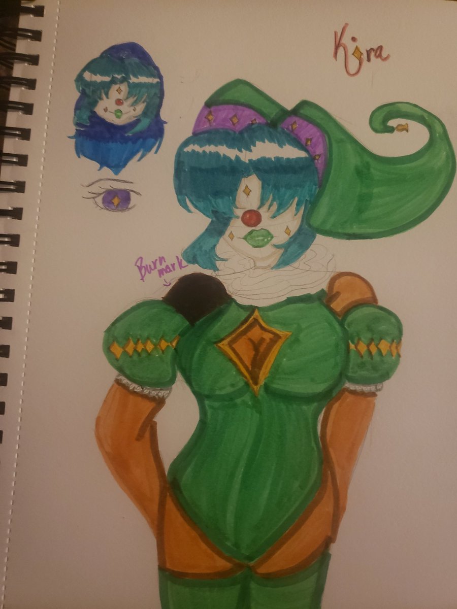 ( Hi, I live! Have some art of a jester girl named Kira )