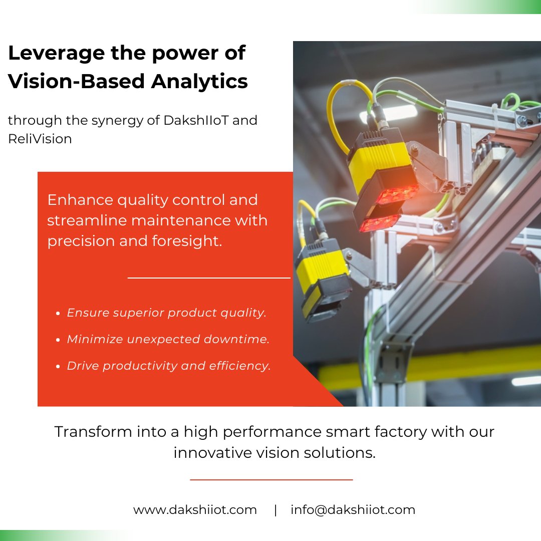 daksh_iiot's tweet image. Transform into a high-performance smart factory with our innovative vision solutions.

#DakshIIoT #Relimetrics

#VisionAnalytics #FactoryOptimization #QualityAssurance #PredictiveMaintenance #Industry40 #Efficiency #smartfactory