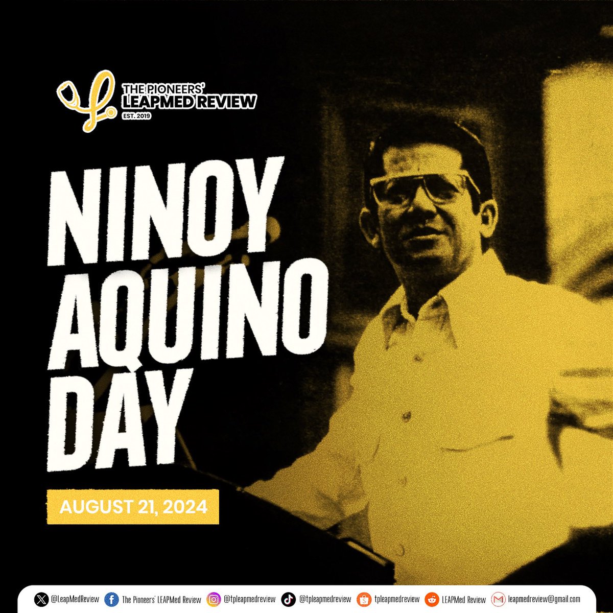 LEAPMedReview's tweet photo. Happy Ninoy Aquino Day! 

Let’s remember a national icon by drawing inspiration from his uniyelding service to the Filipino people. Make your dreams count today by jumpstarting on commitment for tomorrow. https://t.co/PFXFaLpNw7