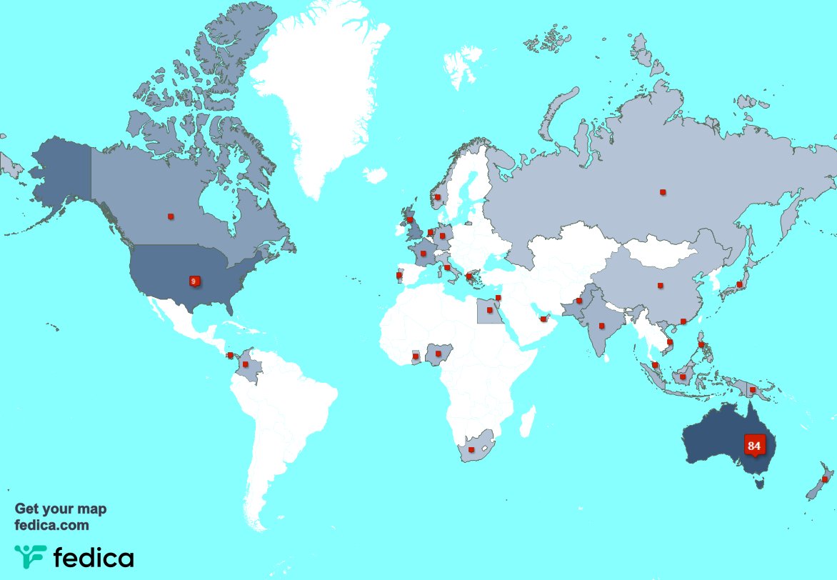 Special thank you to my 7 new followers from Australia last week. fedica.com/!sixoh60