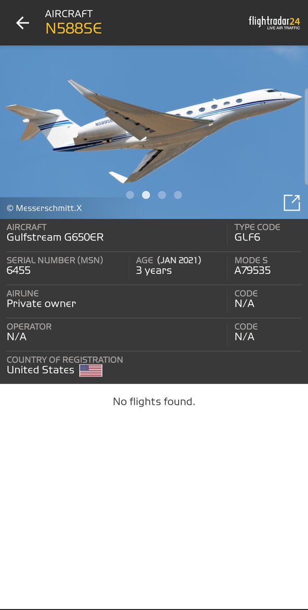 Pesawat Gulfstream G650ER registrasi N588SE sangat misterius.
Data penerbangannya dihapus agar tidak bisa dilacak pergerakannya.

Apakah benar ini pesawat sewaan/ charter?

Atau milik boss besar yg dipinjamkan untuk dipakai Bakul Pisang?

Atau jangan² milik dia sendiri?