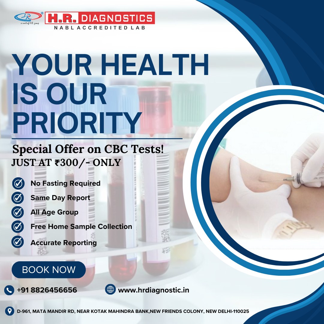 Hrdiagnostic's tweet image. Discover top-notch healthcare with HR Diagnostic special offer on CBC Tests at just ₹300! 🩺🏥 No fasting required, same day results, and free home sample collection. 💉🩸
#hrdiagnostic #healthcare #CBCtest #medicaloffer #healthcheckup #health

Book Now: 📞+91 8826456656