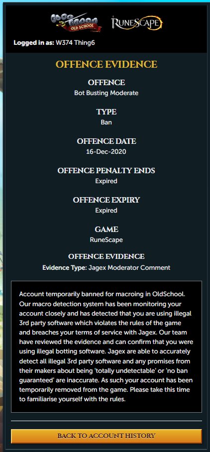 (w374 thing0) (w374 thing) (w374 thing6)by any chance can someone look into these bans its been over 8 months now with no response on reddit or twitter especially for my perm banned acc was like 20 years old  <a href="/JagexTwisted/">Mod Twisted</a> @JagexFowl <a href="/jagexyuey/">Mod Yuey</a>