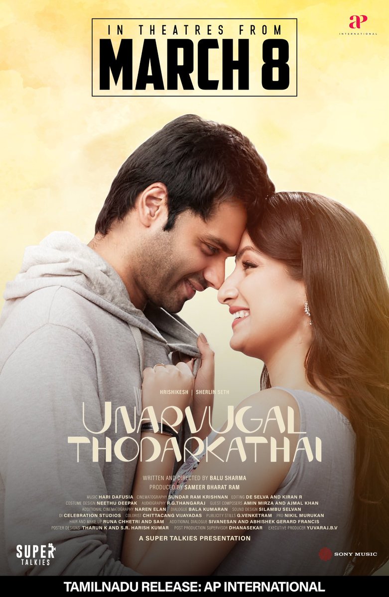 Tamil film #UnarvugalThodarkathai (2024) by <a href="/balusharma14/">balu sharma</a>, ft. <a href="/hrishikeshkk/">Hrishikesh 🇮🇳</a> @sherlinseth #RJAjaiTitus #Sriranjani &amp; #VijayAdams, now streaming on <a href="/ahatamil/">aha Tamil</a>.

<a href="/sameerbr/">sameer Bharat ram</a> <a href="/dafusiamusic/">dafusia</a> <a href="/ajmalmusic/">Ajmal</a> <a href="/supertalkies/">Supertalkies</a> @sonymusicsouth <a href="/APIfilms/">AP International</a>