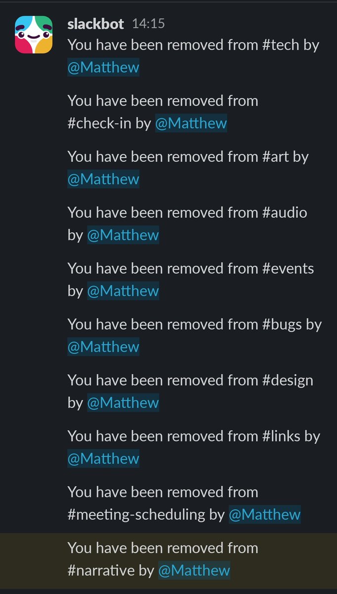 CherieDavidson's tweet image. Logged in to @wearetootgames slack on my day off (its my birthday) to find my access revoked from every channel but something called "birthday jail"??? Is this what healthy work life balance enforcement looks like?!? Why is working for a company with a farting logo so good?? help