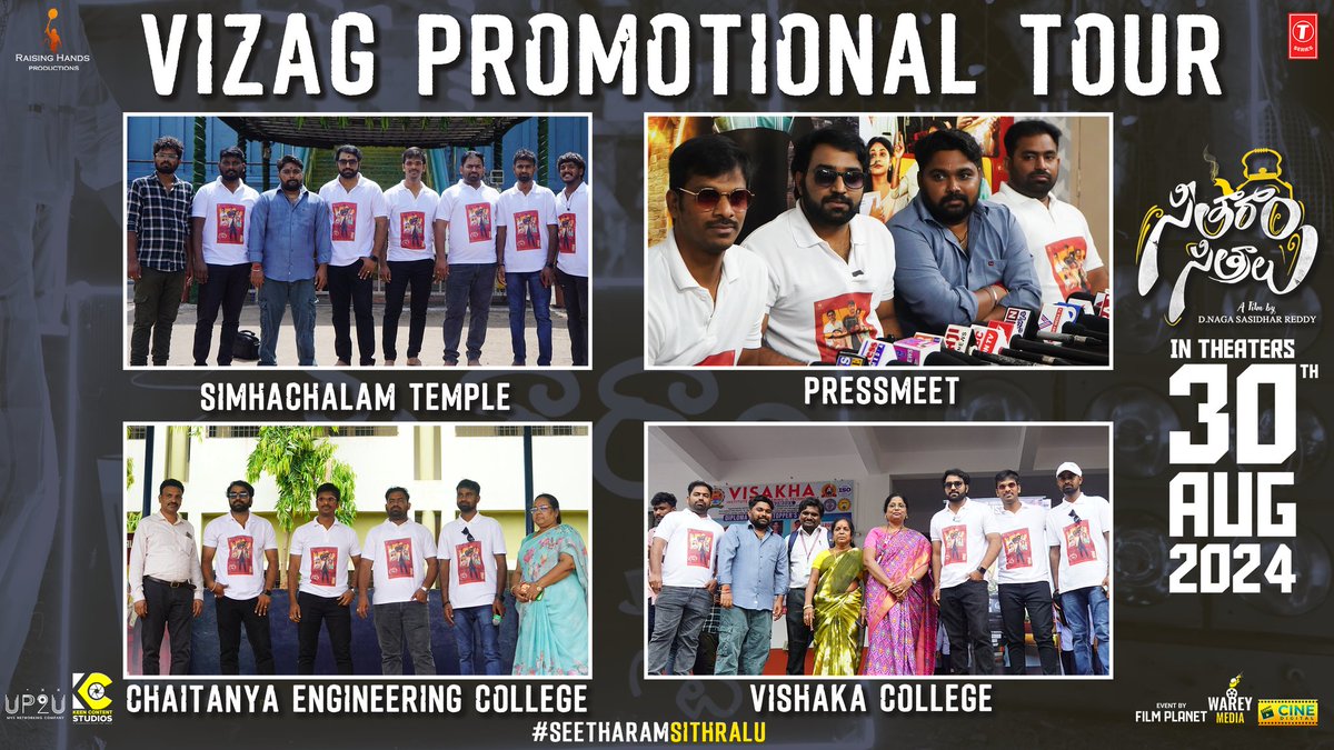lakshman (@ratanalakshman) on Twitter photo The '#SeetharamSitralu promotional tour in Vizag was a great success🤩
Get ready to watch the film in theaters on August 30th 😍
A Film By 🎬 <a href="/dnsrnaga9/">Dnsr Naga sasidhar Reddy</a>
@ratanalakshman
#Bramarambika
<a href="/VaranasiSandee9/">Sandeep Varanasi</a> <a href="/pavankumar213/">Pavan raj</a> @HemaReddyu
<a href="/wareymedia/">wareymedia</a>
<a href="/vrmadhu9/">Madhu VR</a> #Seetharamsitraluonaug30th The '#SeetharamSitralu promotional tour in Vizag was a great success🤩
Get ready to watch the film in theaters on August 30th 😍
A Film By 🎬 <a href="/dnsrnaga9/">Dnsr Naga sasidhar Reddy</a>
@ratanalakshman
#Bramarambika
<a href="/VaranasiSandee9/">Sandeep Varanasi</a> <a href="/pavankumar213/">Pavan raj</a> @HemaReddyu
<a href="/wareymedia/">wareymedia</a>
<a href="/vrmadhu9/">Madhu VR</a> #Seetharamsitraluonaug30th
