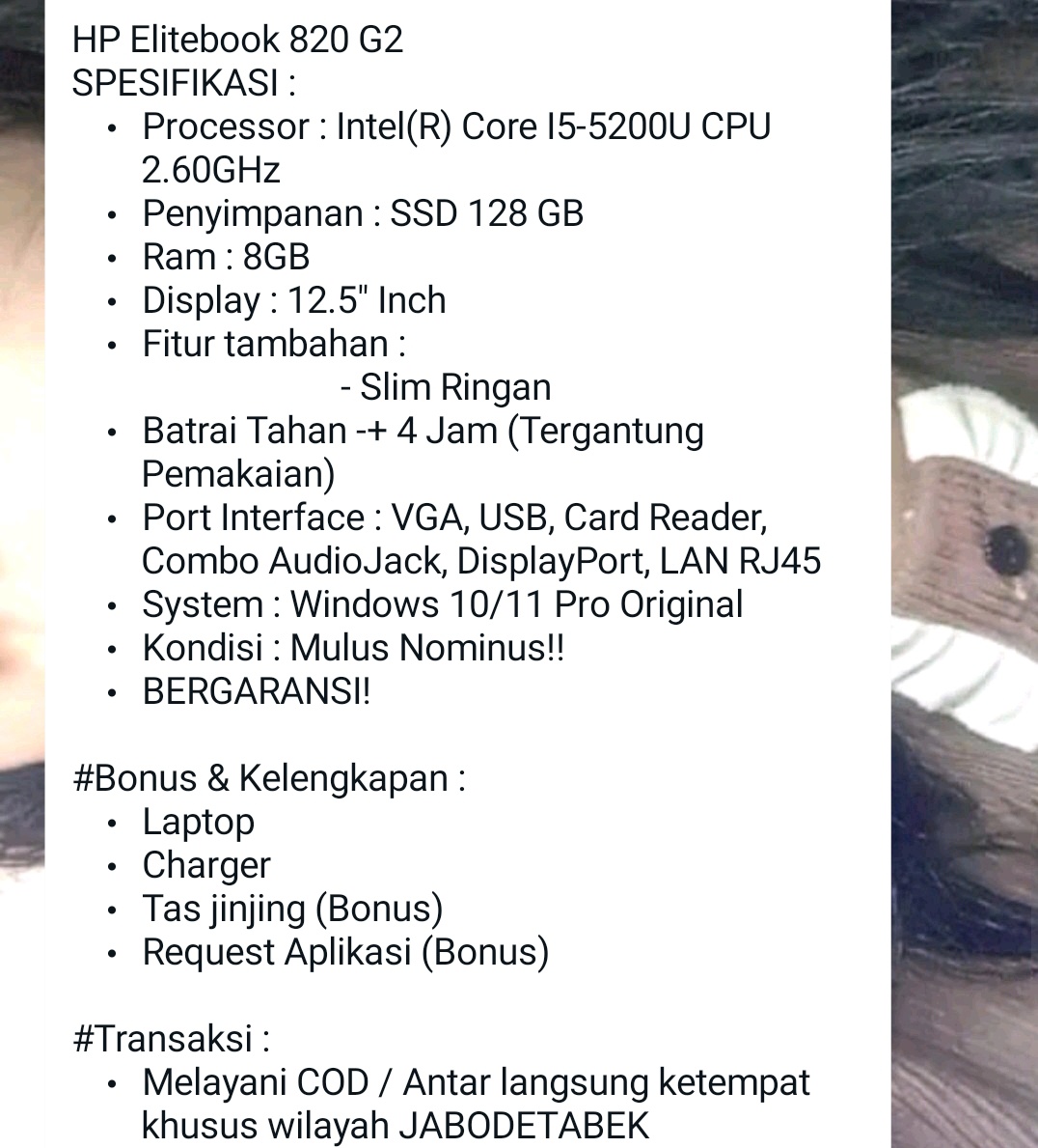 szeennnnnn's tweet image. #zonauang #laptopsecond wts wtb laptop ( HP Elitebook 820 G2 )

price : 2.5 ( nego sampe jadi )
lok depok

spesifikasi in pict,