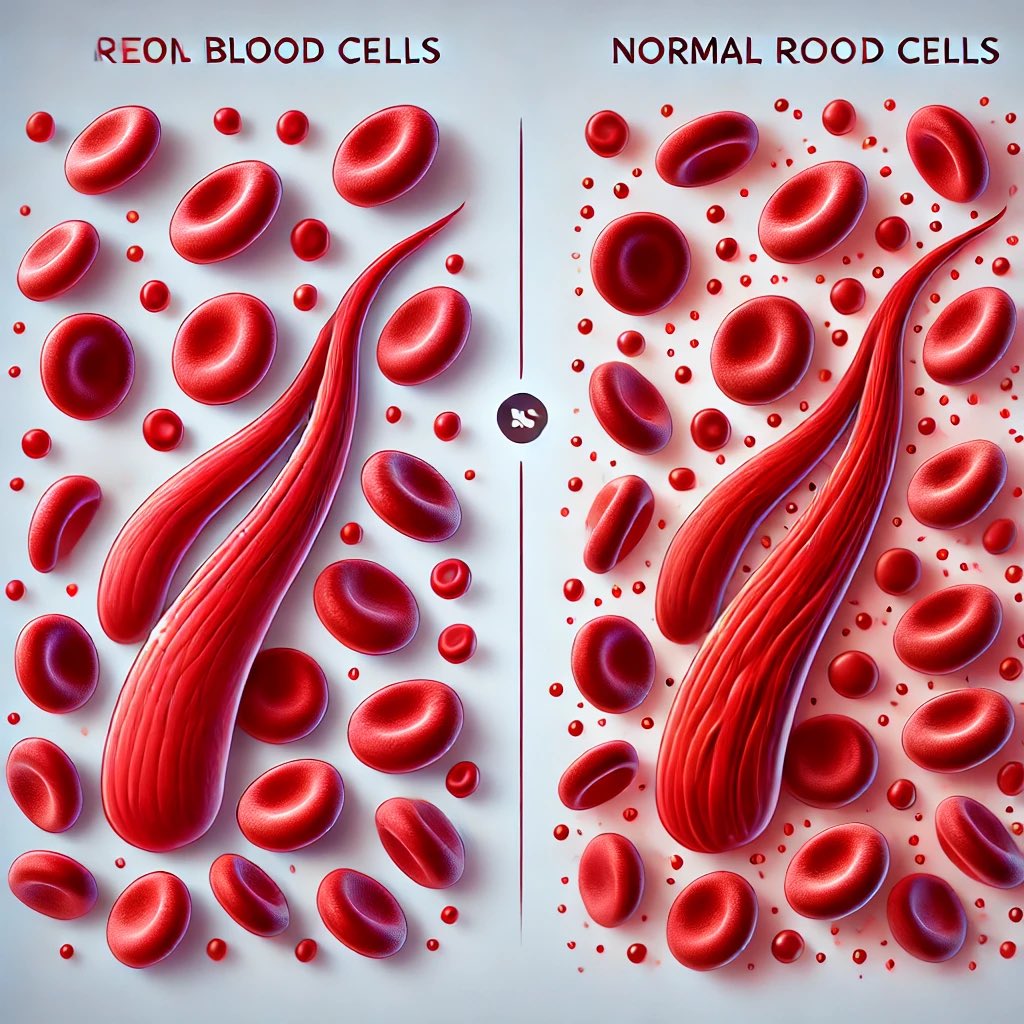 DrJohnBishop's tweet photo. Do you know anyone living with Sickle Cell Anaemia?

Today, let’s talk a little about it.

Sickle cell anaemia is a genetic condition in which the body produces abnormally shaped red blood cells. Normally, red blood cells are round and flexible, allowing them to travel easily through blood vessels.

In sickle cell anaemia, these cells take on a rigid, crescent or sickle shape, which hinders their ability to flow smoothly and deliver oxygen efficiently to body tissues. These misshapen cells also have a shorter lifespan, leading to a chronic shortage of healthy red blood cells (anaemia).

This is an inherited disorder, passed from parents to their offspring through specific gene mutations. It is believed the mutations were as a result of adaptation to survival against malaria and areas with low oxygen levels. It is more prevalent amongst Africans, Caribbean and some parts of Europe mostly amongst Greeks.