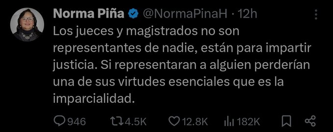 &iquest;Los jueces vienen del pueblo no?. Imparten justicia para el pueblo... &iquest;Por qu&eacute; el pueblo no los elegir&iacute;a<a href="/tag/normapi%C3%B1a"class="tags"><span>#normapi&ntilde;a</span></a><a href="/tag/poderjudicial"class="tags"><span>#poderjudicial</span></a>