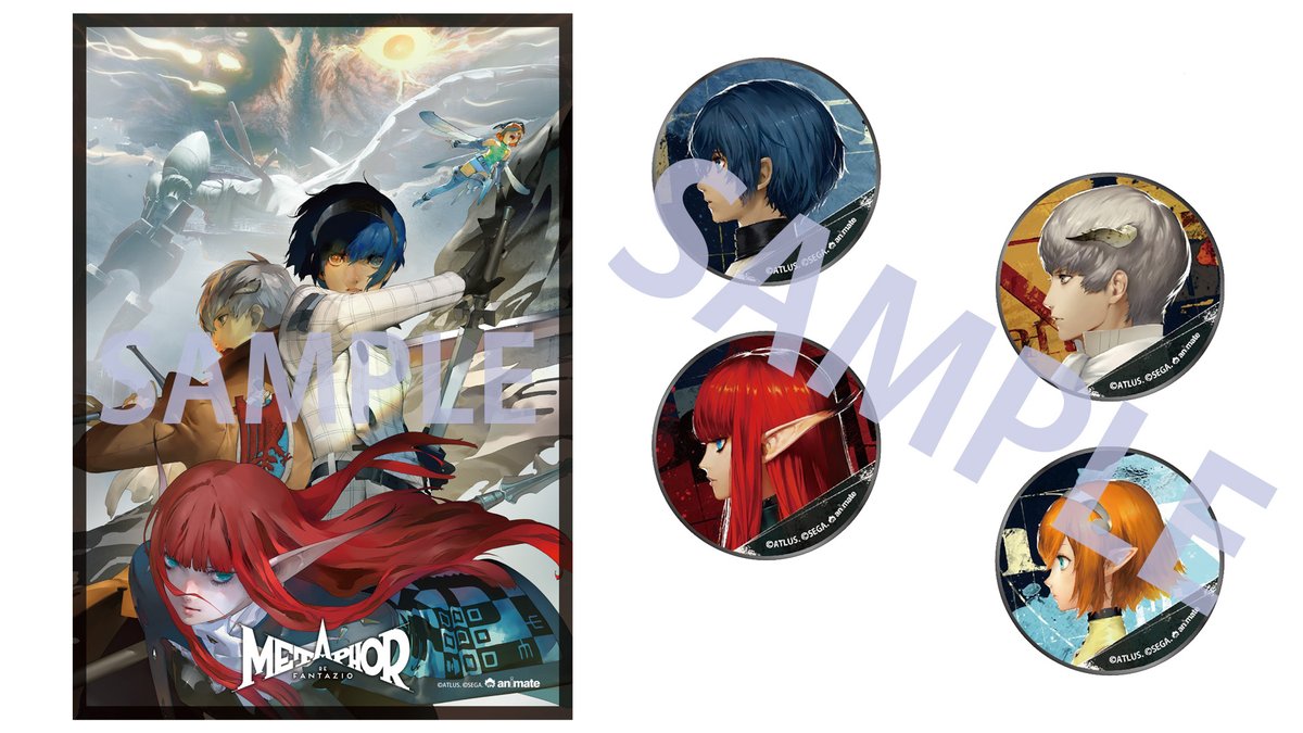 メタファー:リファンタジオ　パブミラー　缶バッジ　アニメイト限定セット　特典 メタファー:リファンタジオ パブミラー 缶バッジ アニメイト限定