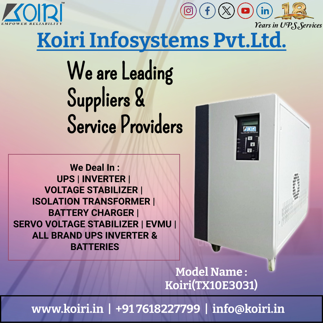 Koiri_pvt's tweet image. At KOIRI, we stand at the forefront of innovation, redefining the landscape of power solutions. Our commitment is simple yet profound: to empower individuals and businesses with seamless, reliable, and efficient power.  
#koiriups #OnlineUPS #ISRO #NationalSpaceDay #Chandrayaan3