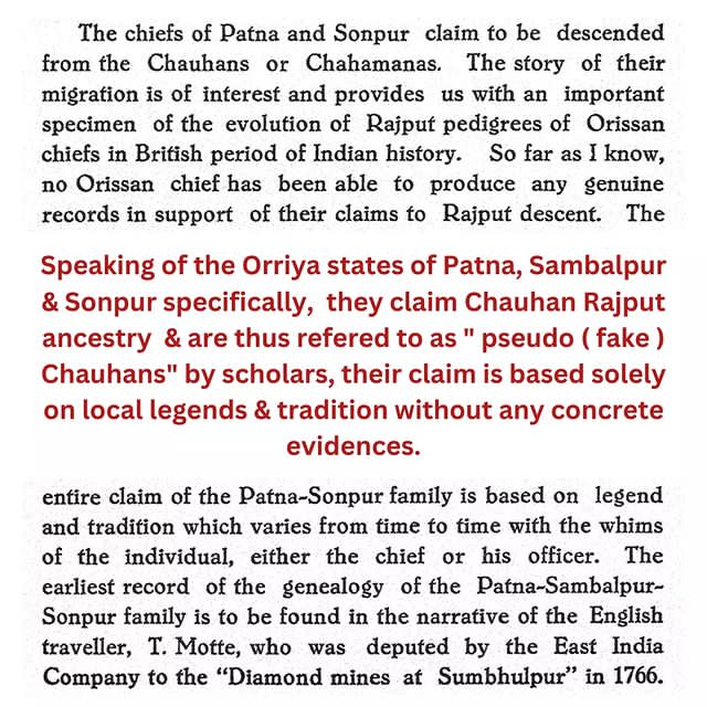 Syngh_Unleashed's tweet photo. https://t.co/Iq8MAT87IA

As promised, here is the truth regarding the fake Chauhan Rajput ancestry of the royal houses of Sonpur, Sambalpur &amp; Patna ( all located in Orissa ).

I made this post long ago on Instagram to counter the kanging done by certain Maratha handles.

1/2 🧵 https://t.co/sZh9FlSwnD