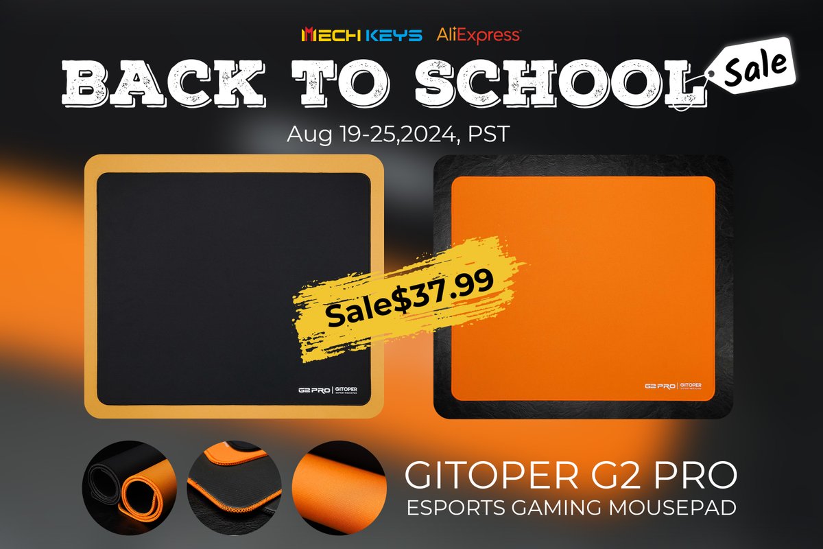 mechkeysStore's tweet photo. ⚡️One Day Left⚡️
Level up your game with the #GITOPER G2 PRO Esports Gaming Mousepad—crafted with polyester for speed and a soft rubber base for comfort
The discount ends tomorrow!
https://t.co/JTNTabbv5t
https://t.co/PsBfRde25U
https://t.co/F1fpVLY1yg
#mechkeys #BackToSchool https://t.co/OgOuAJJtTw