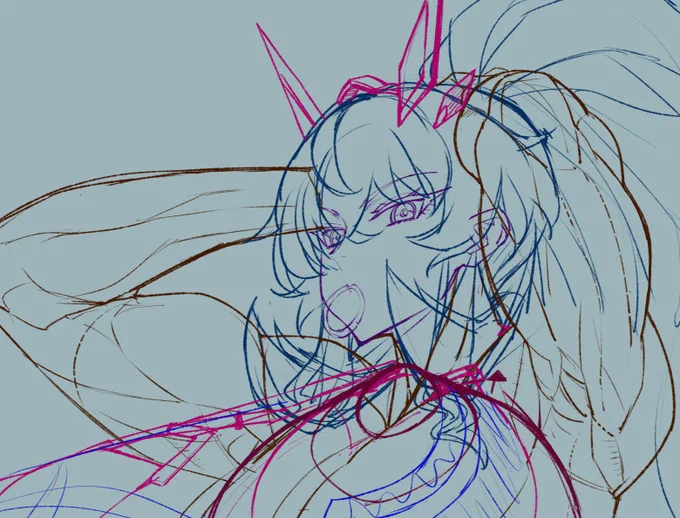 久々にサーヴァント描き描き。明日には何とか見せたいな～(^q^)☆ 