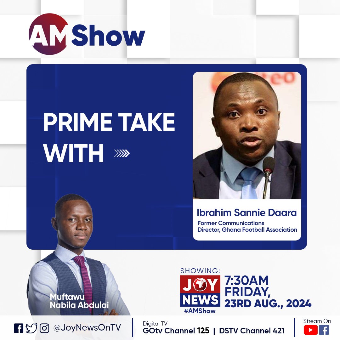 Muftawu_Nabila's tweet photo. Time with @SannieDaara. From a radio serial caller to a BBC host and commentator. @JoyNewsOnTV #PrimeTake https://t.co/D7EYCExv7F
