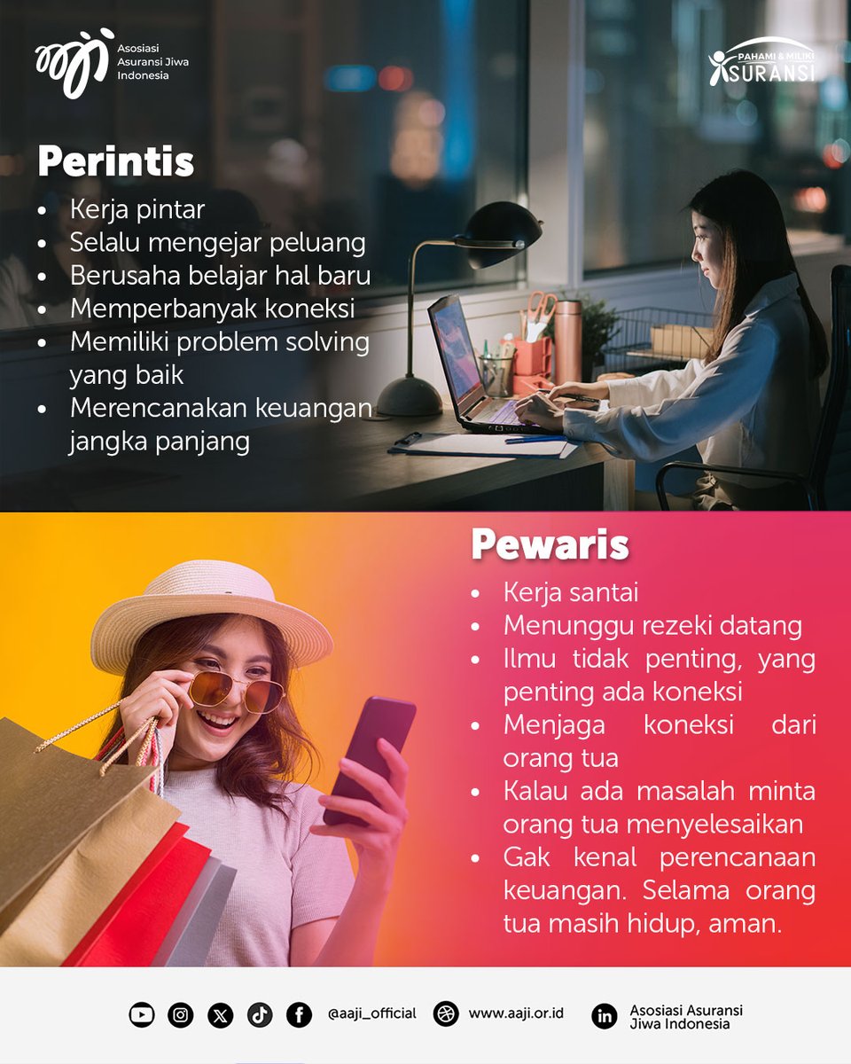aaji_official's tweet photo. Ditengah  lautan inovasi dan perkembangan teknologi, menjadi seorang pewaris saja  tidak cukup. Generasi muda dituntut memiliki semangat seorang perintis. 

Kamu termasuk tim yang mana nih?

#aaji #asuransijiwa #pahamidanmilikiasuransi #transformasidankolaborasi https://t.co/S08zqMxegi