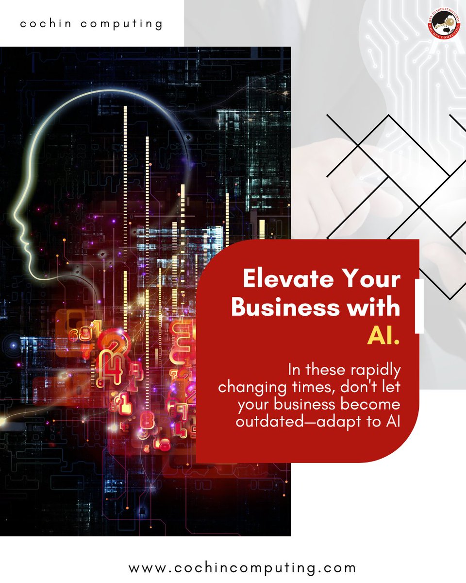 CochinComputing's tweet image. Stay ahead in the fast-paced world of business—embrace AI and keep your company future-ready. 🚀
Visit
cochincomputing.com
.
.
.
.
.
.
.
.
.
.
#Innovation #AIAdaptation #FutureOfBusiness #AI #aiautomation #aiautomationagency #business #businessgrowth #aiart #technology #tech