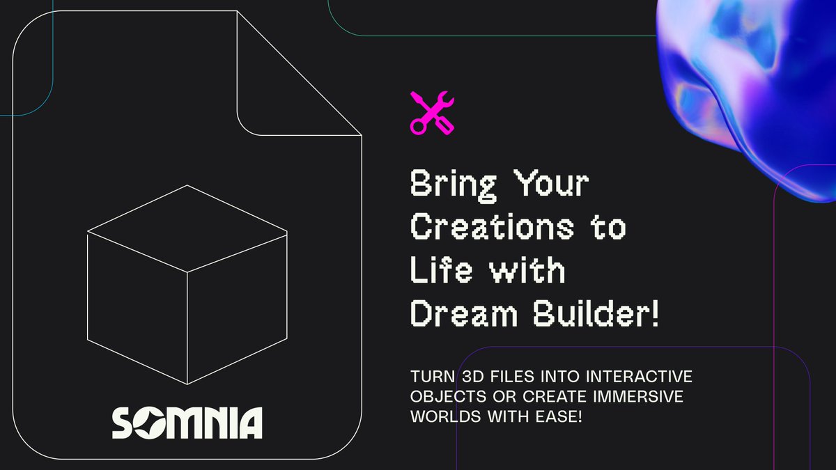 Somnia_Network's tweet photo. Dream Builder lets you turn 3D files into interoperable objects or build immersive worlds. 

https://t.co/zENDuMQf5n

With the Item Builder and Item Gallery, creating and showcasing your metaverse experiences has never been easier! 🛠️✨ 

#DreamBuilder https://t.co/C6YGtxUW69