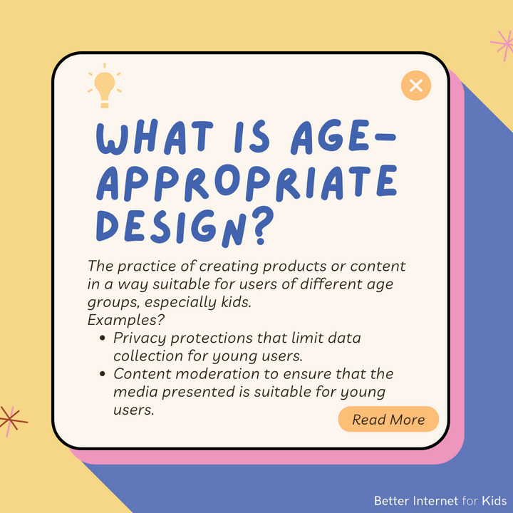 safeinternetday's tweet photo. Other age-appropriate features in digital platforms include: 👪parental controls to monitor and restrict access to certain content💻Simplified interfaces that are easy for children to navigate. Learn more about it here👉https://t.co/7MPu19XqMv! #DigitalSunScreen #BIK https://t.co/7QshgFOn6r