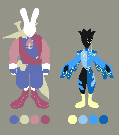 neodokin's tweet photo. the color master bestowed two random palettes upon me so i made a harengon adventure guild leader and a kenku scholar https://t.co/SIerYkbh5w