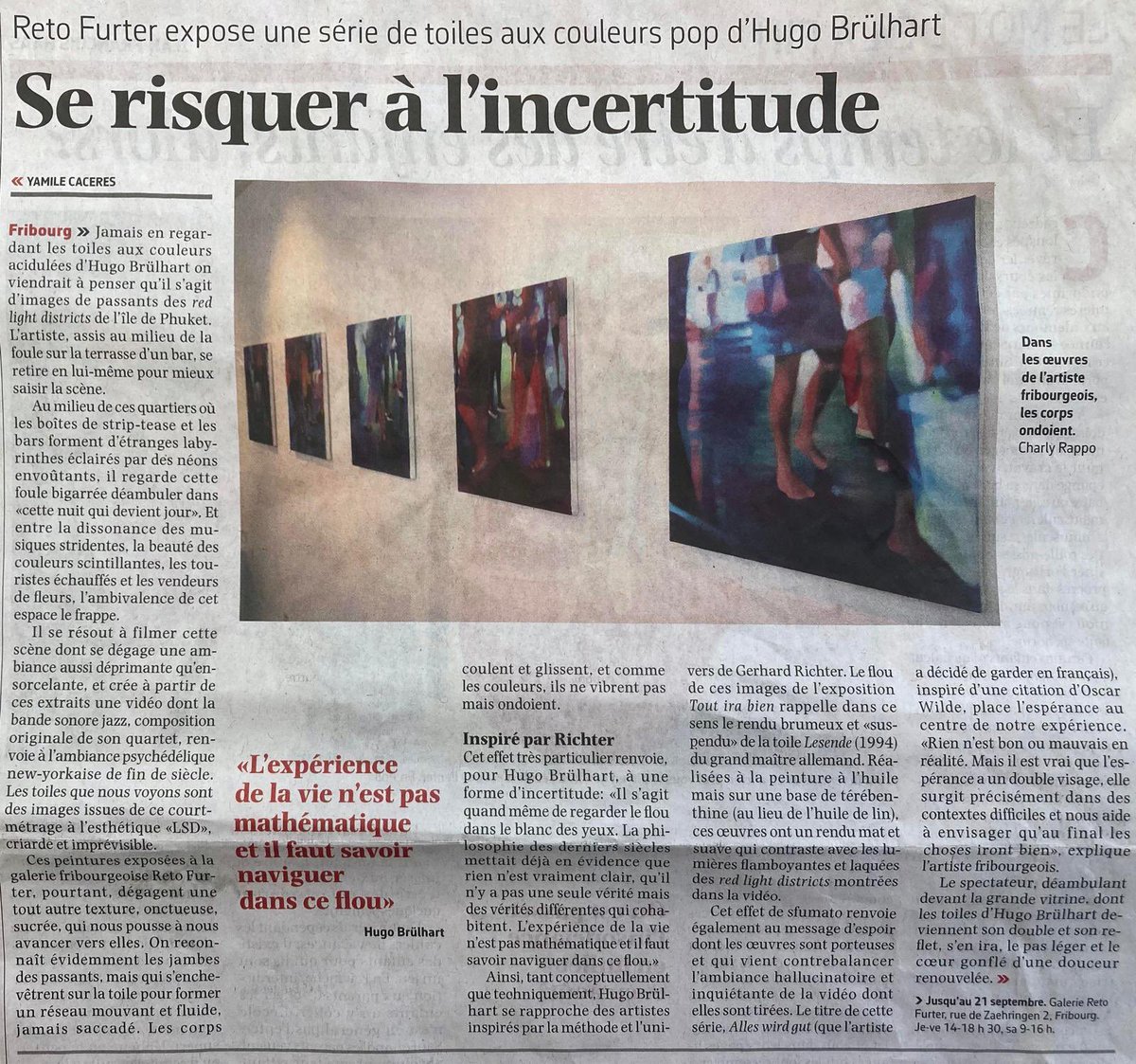 maederberna's tweet photo. Treffender Bericht in der „La Liberté“ über die aktuelle Ausstellung meines Bruders in Freiburg/Fribourg. https://t.co/TM1jTSOOI5 https://t.co/CunjEV97YH