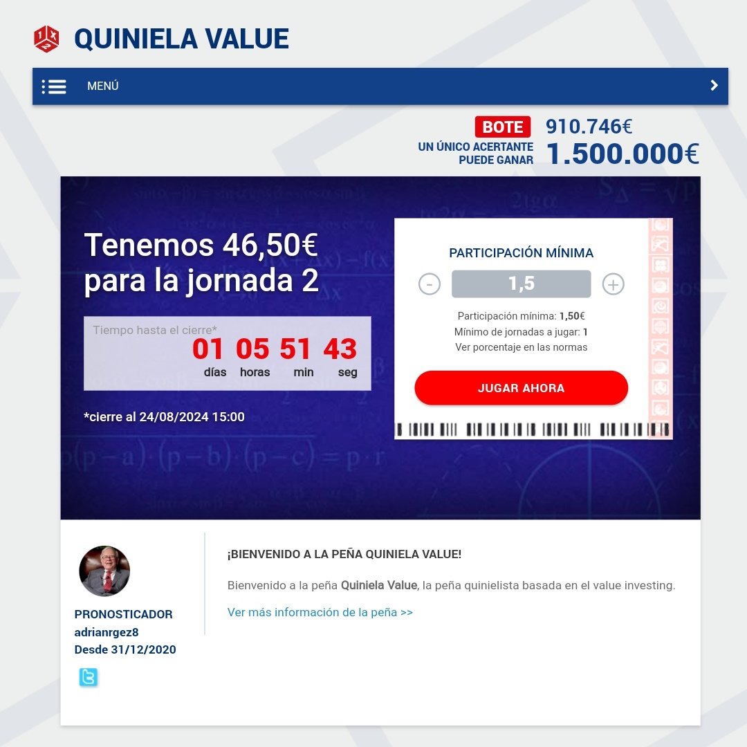 quiniela_value's tweet photo. Vamos a por la jornada 2, que viene con un buen BOTE! 💰

https://t.co/oMn0lWTi4s

#quiniela https://t.co/i5skzN1uwi