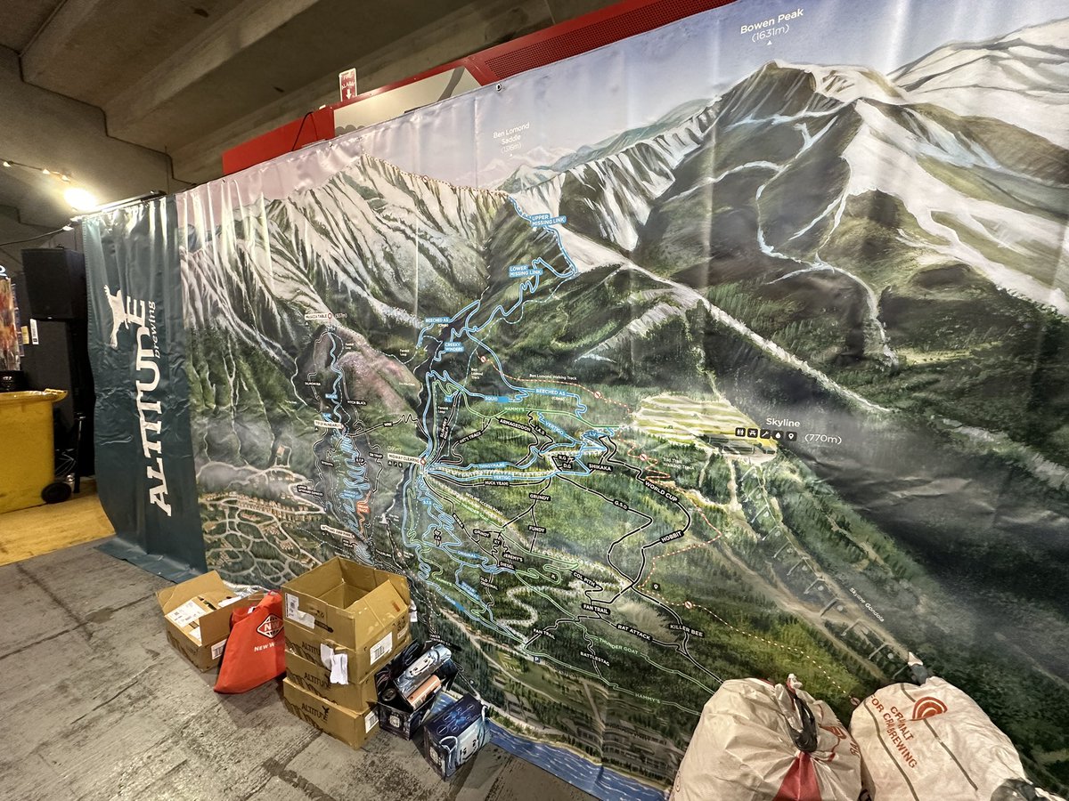 #MapsInTheWild with a map of the Queenstown mountain bike trails as the backdrop of <a href="/altitudebrewing/">Altitude Brewing</a>’s bar at <a href="/Beervananz/">Beervana</a>