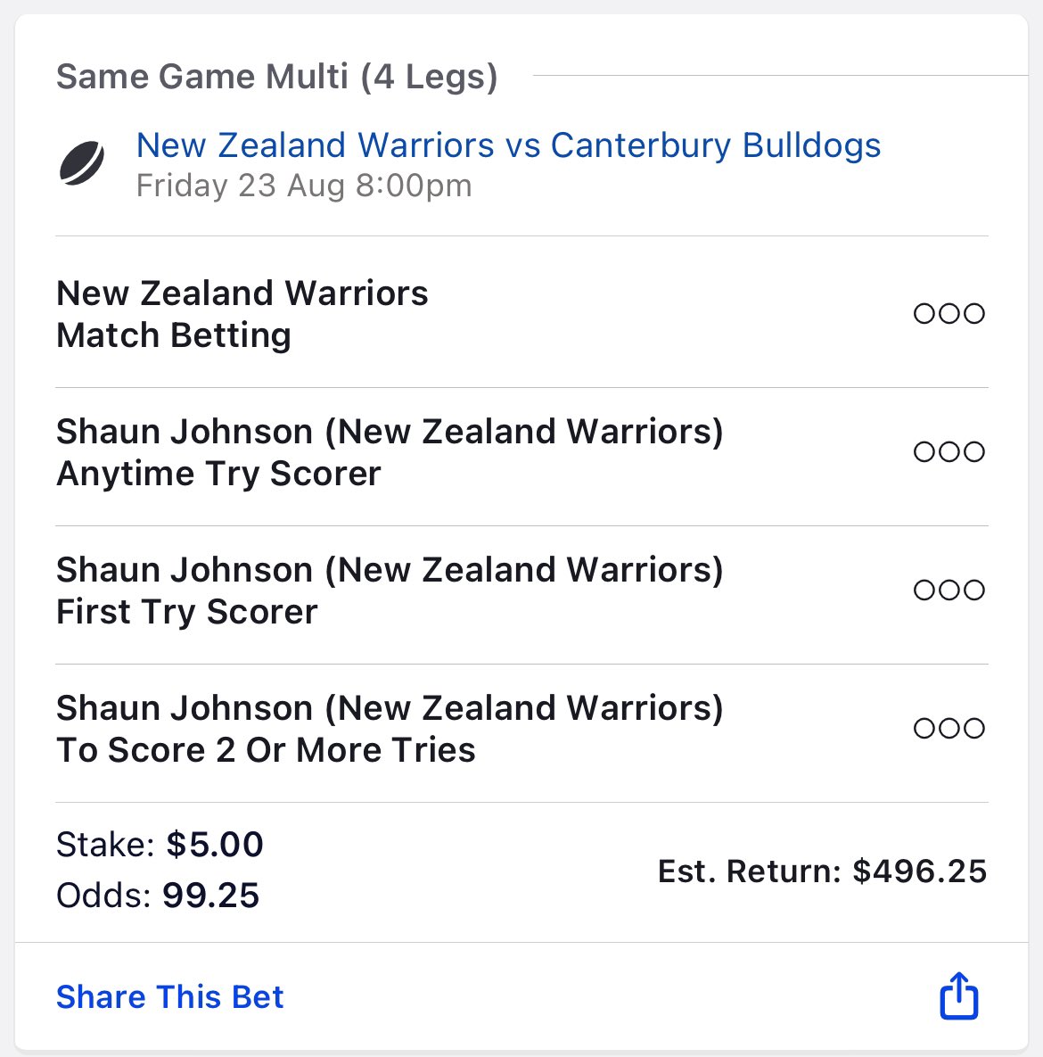 tonight I become a millionaire in the name of glorious king Shaun Johnson