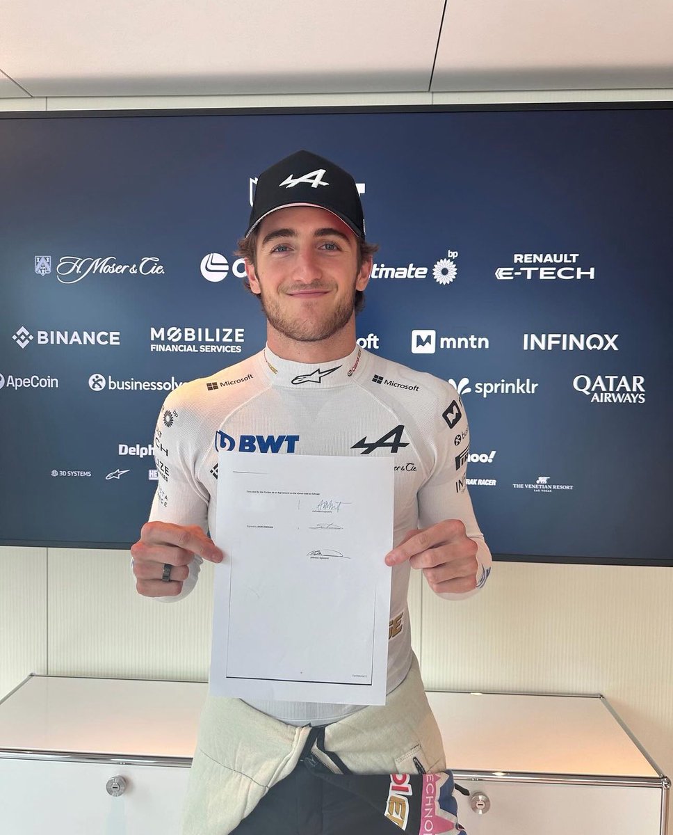 A truly surreal feeling to secure my future with <a href="/AlpineRacing/">Alpine Racing</a> as a @f1 Driver for 2025. A dream come true, I can't thank the team enough for this opportunity 🤝