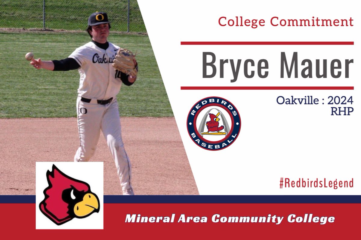 St Louis Redbirds (@stlredbirdsbase) on Twitter photo Congrats to Redbirds Legend BRYCE MAUER <a href="/MauerBryce/">Bryce Mauer</a> on making his college commitment to Mineral Area Community College.
#Bird4Life
#RedbirdsCollegeDawgs Congrats to Redbirds Legend BRYCE MAUER <a href="/MauerBryce/">Bryce Mauer</a> on making his college commitment to Mineral Area Community College.
#Bird4Life
#RedbirdsCollegeDawgs
