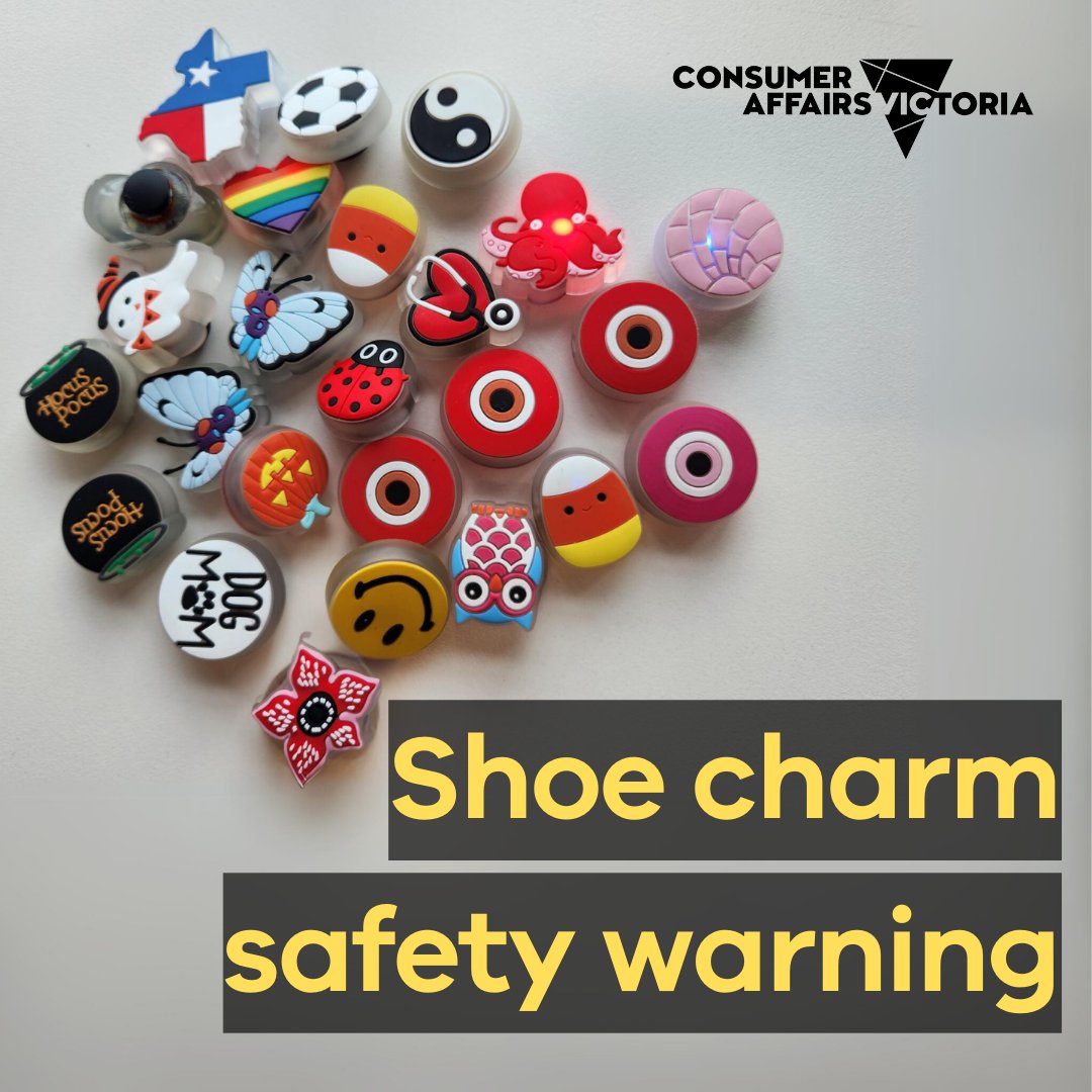 We've issued a warning to consumers about light-up charms that attach to children’s shoes, containing button batteries which are unsecured, easily accessible or inadequately labelled. They can injure or kill people who ingest them. Read more: consumer.vic.gov.au/latest-news/li…