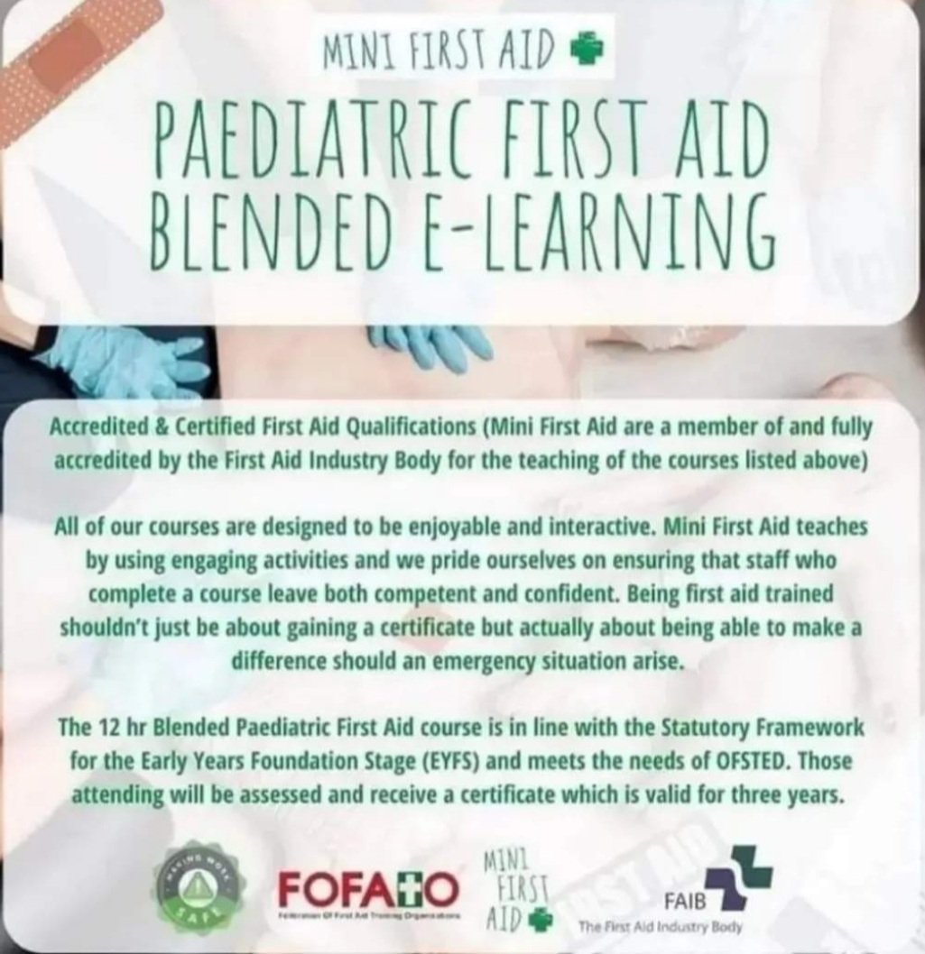 LancsMFA's tweet photo. 📣 Calling all #lancashirebusinesses #schools #nurseries 📣

Do you or a team member need a Workplace First Aid Course? If so, we can help!

✅ Mini First Aid is accredited by the First Aid Industry Body to deliver qualification courses
 https://t.co/beO00VJ4AE
#workplacefirstaid https://t.co/cZWu3AHDy9