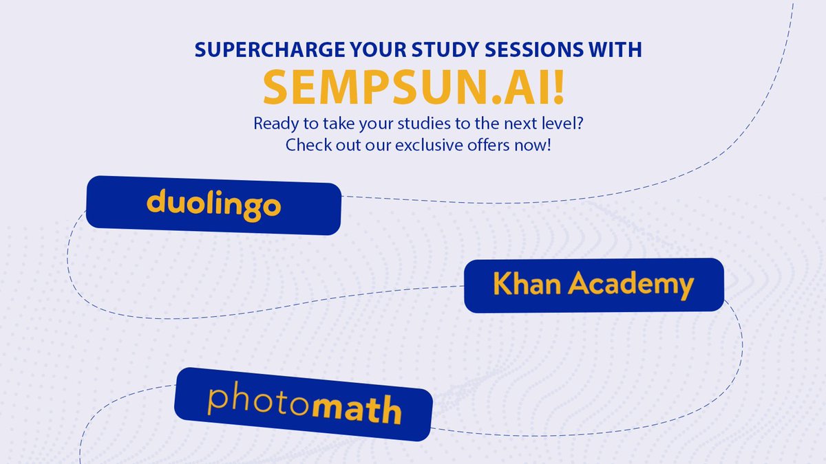 SempsunAI's tweet photo. Enhance study sessions with Sempsun AI! Discover top apps and tools to boost academic success, from tutorials to organization aids. Get cashback on premium tools to transform study habits. Explore exclusive offers now! #StudySmarter #TechTools #SempsunAI https://t.co/84E5dg15Mm