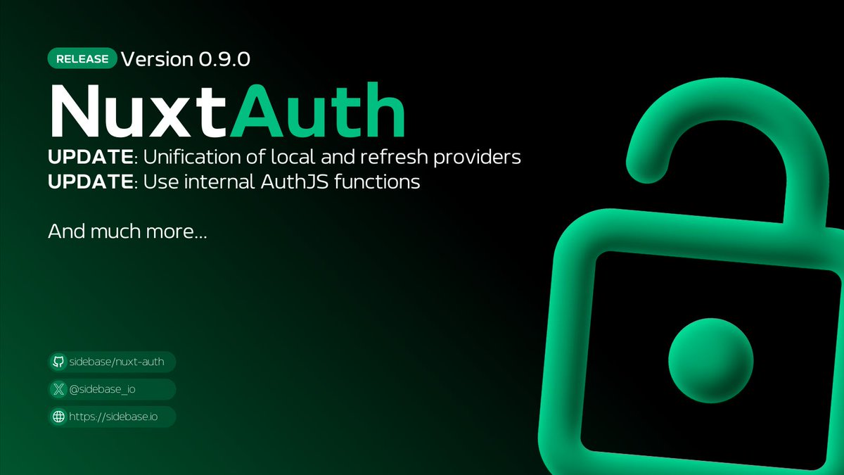 🚀 Release 0.9.0 🚀

Hello everyone 👋
Yesterday we released NuxtAuth 0.9.0! This update unifies the local and refresh providers into one and kicks off the first step of the migration to authjs! 

Read more about the release here: auth.sidebase.io/upgrade/versio…