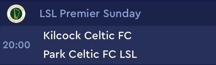 Leinster Senior League

                                 Friday's Fixtures