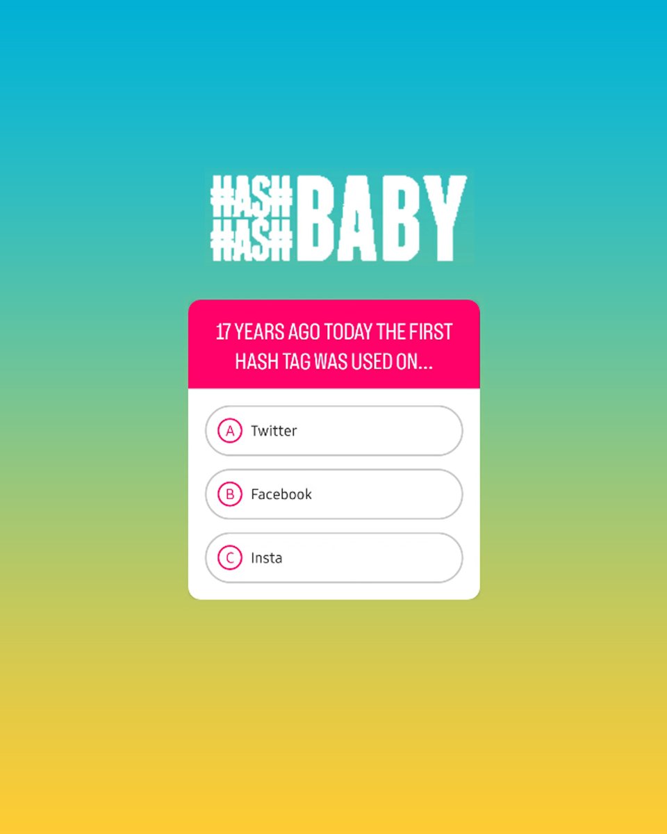 TJDesignUK's tweet photo. 𝗗𝗼 𝘆𝗼𝘂 𝗸𝗻𝗼𝘄 𝘁𝗵𝗲 𝗮𝗻𝘀𝘄𝗲𝗿?

17 years ago TODAY, the very first hash tag was used on social media, do you know where it was used? https://t.co/9KEF34zPLG