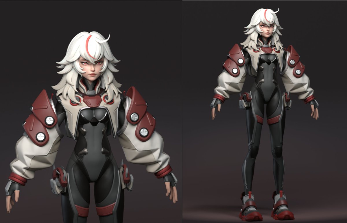 finalizing the design of her, highpoly render in marmoset with polypaint turn on.
Gonna clean it up and finish it soon.
Very challenging project for me to try out shapes and design.
Gonna do more original design in the future too.