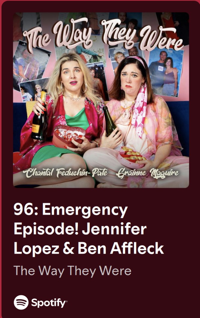 Comedy Podcast of the Day 

<a href="/thewaytheywere1/">The Way They Were Podcast</a>
STOP ALL THE CLOCKS... CUT OFF THE PHONE... STOP THE DOG FROM BARKING WITH A JUICY BONE...  The day has finally arrived when the bell has tolled on Bennifer 2:0 . 

#ComedyPodcast
#JenniferLopez
#BenAffleck

open.spotify.com/episode/63wFAS…